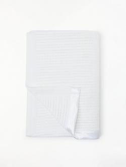 John Lewis Baby GOTS Organic Cotton Cellular Cotbed Blanket, 120 x 100cm - view 2, White