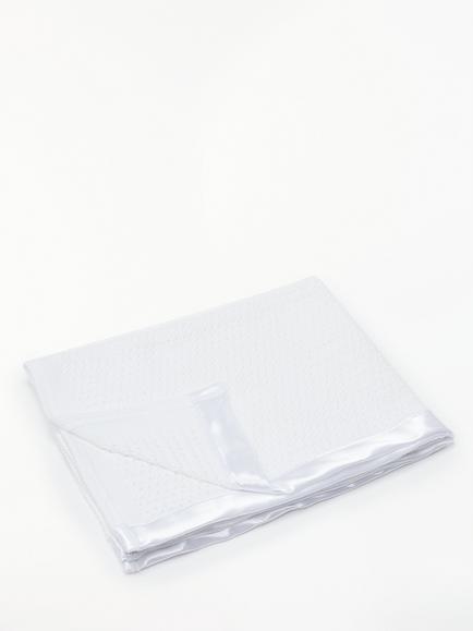 John Lewis Baby GOTS Organic Cotton Cellular Pram Blanket, 90 x 70cm - view 2, White