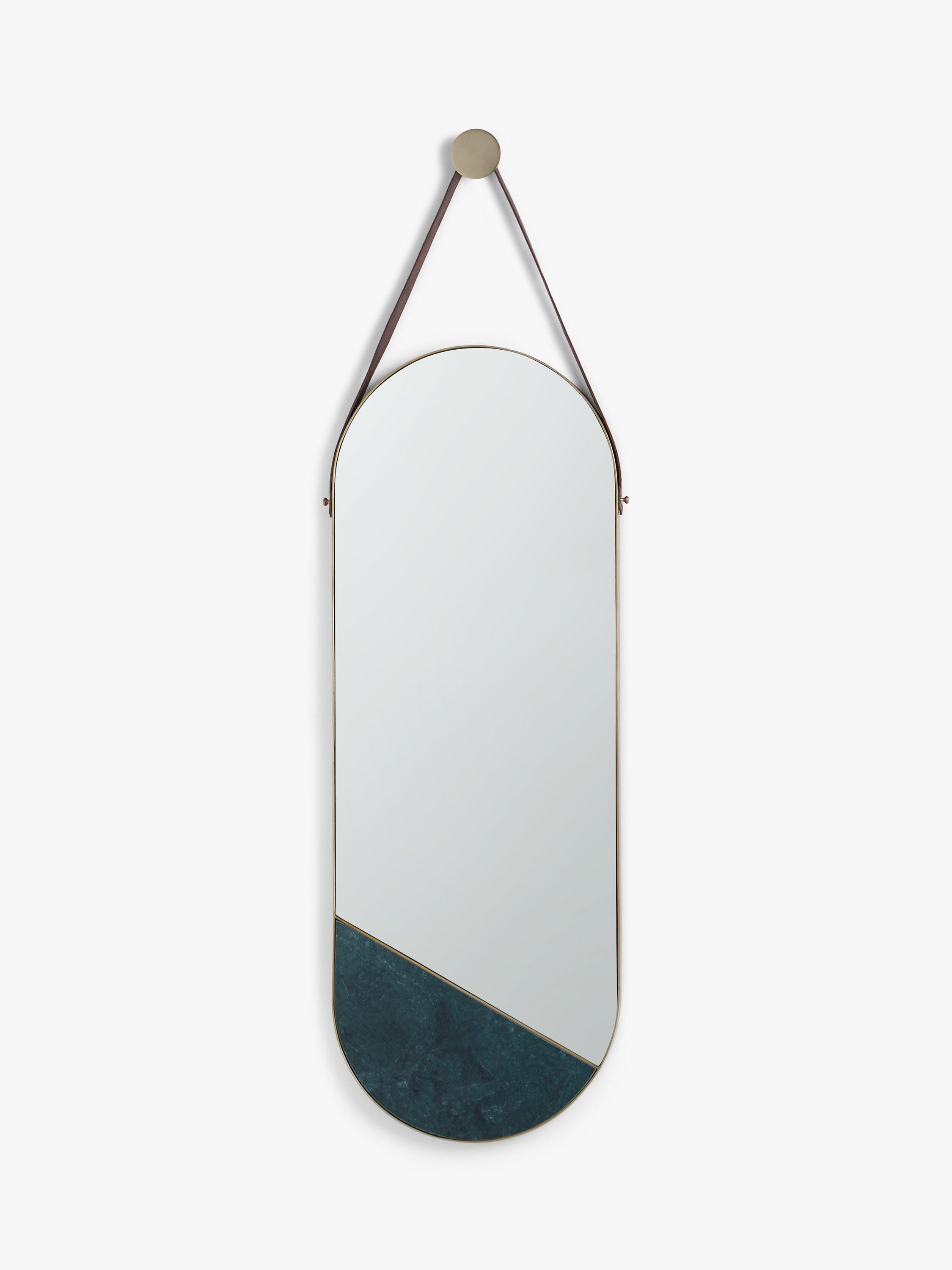 John Lewis + Swoon Sartre Lozenge Metal Frame Suspended Wall Mirror, 124 x 45cm, Gold