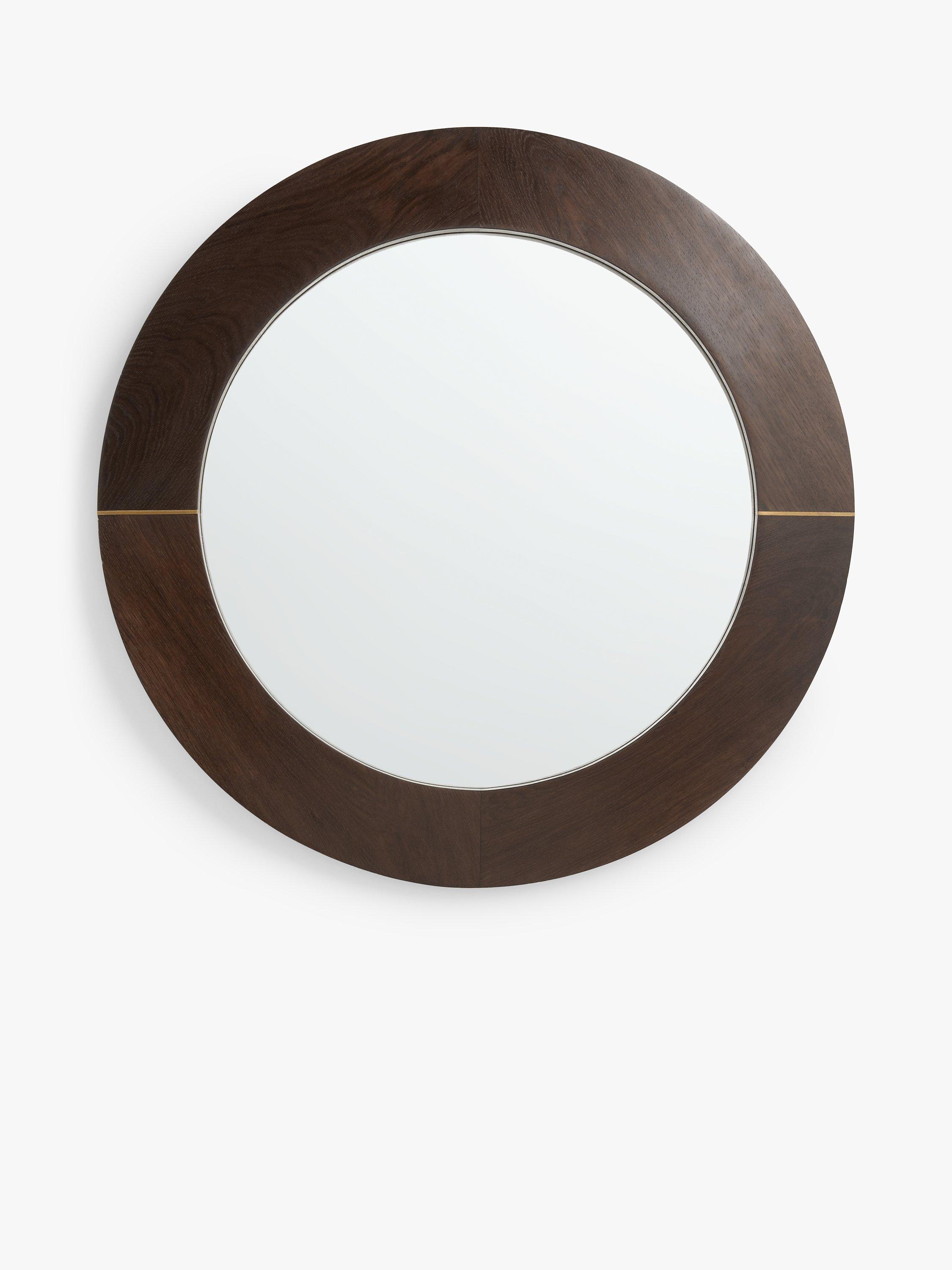 John Lewis + Swoon Franklin Round Wood Wall Mirror, 75cm, Natural/Gold