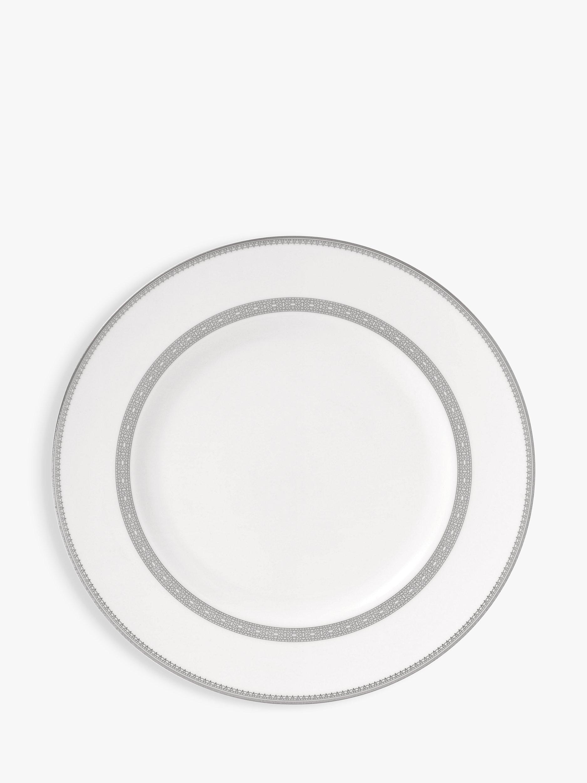 Vera Wang for Wedgwood Lace Platinum Bone China Dinner Plate, 27.4cm, White/Silver