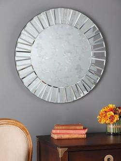 Laura Ashley Capri Bevelled Glass Round Wall Mirror, Clear - view 2, Clear