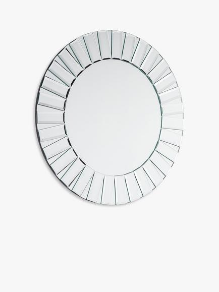 Laura Ashley Capri Bevelled Glass Round Wall Mirror, Clear, Clear