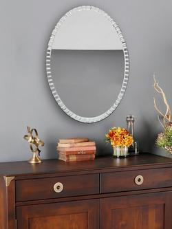 Laura Ashley Marcella Oval Glass Wall Mirror, 80 x 53cm, Clear, Clear