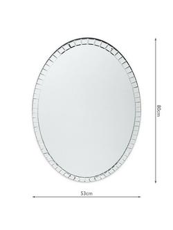 Laura Ashley Marcella Oval Glass Wall Mirror, 80 x 53cm, Clear - view 2, Clear