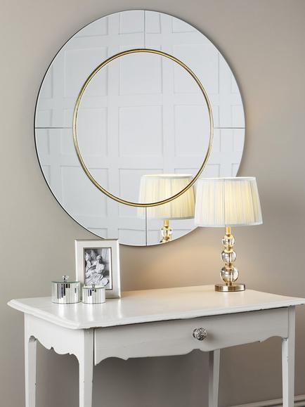 Laura Ashley La Maya Round Glass Wall Mirror, Bronze/Clear, Bronze/Clear