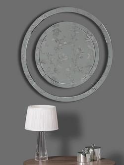 Laura Ashley Evie Round Glass Wall Mirror, 60cm, Clear - view 2, Clear