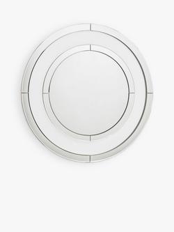 Laura Ashley Evie Round Glass Wall Mirror, 60cm, Clear, Clear