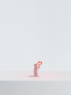 Seletti Love Edition Mouse LED Table Lamp, Pink, Pink