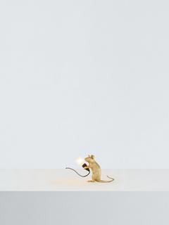 Seletti Sitting Mouse Table Lamp, Gold