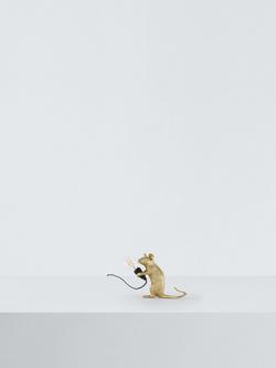 Seletti Sitting Mouse Table Lamp - view 2, Gold
