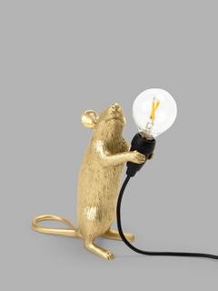 Seletti Standing Mouse Table Lamp, Gold