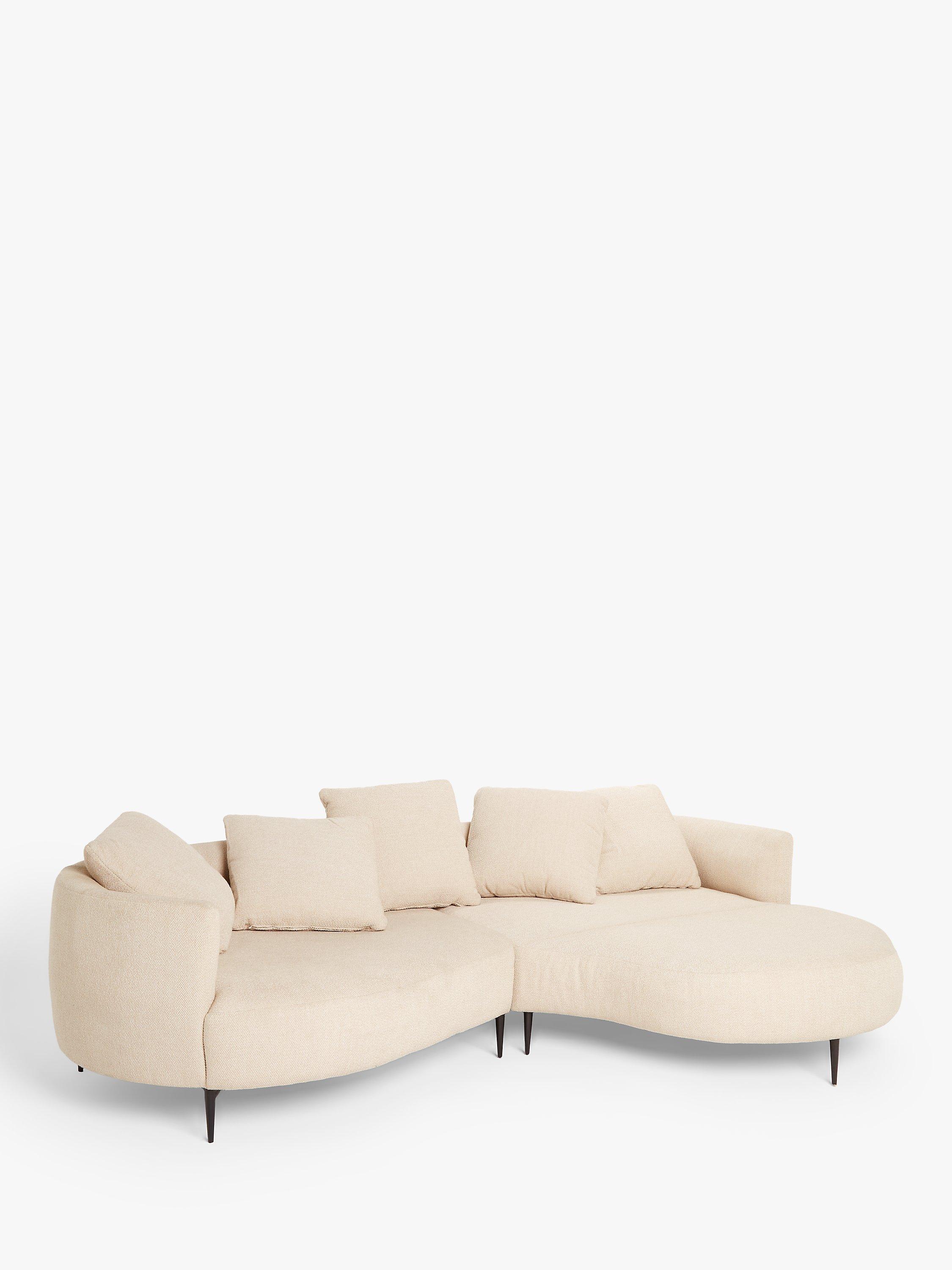 Lozenge Range, John Lewis Lozenge Grand 5 Seater RHF Chaise End Sofa, Metal Leg, Twisted Boucle Putty