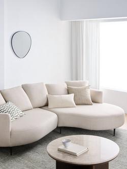 John Lewis Lozenge Grand 5 Seater RHF Chaise End Sofa, Metal Leg - view 2, Twisted Boucle Putty