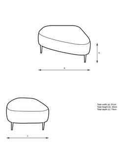 John Lewis Lozenge Footstool, Metal Legs - view 2, Twisted Boucle Putty