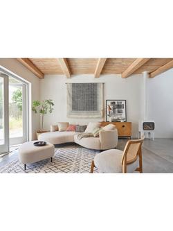 John Lewis Lozenge Grand 5 Seater LHF Chaise End Sofa, Metal Leg - view 2, Twisted Boucle Putty