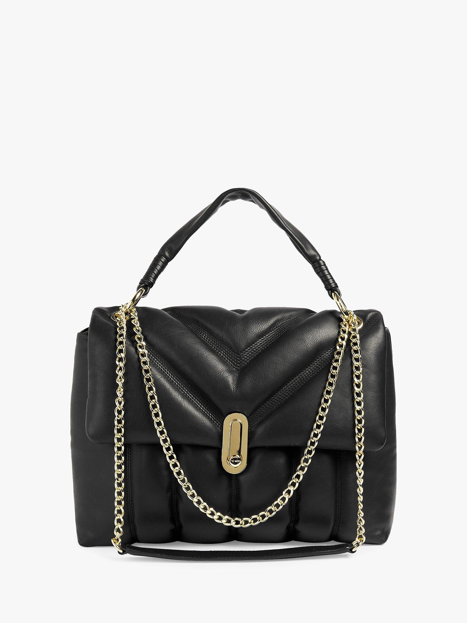 Ted Baker Ayaah Puffer Quilted Leather Shoulder Bag, Black