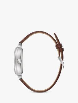 Bulova Men's Sutton Heartbeat Automatic Leather Strap Watch - view 2, Brown/Silver 96a268