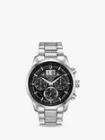 Bulova 96B319 Men's Sutton Chronograph Date Bracelet Strap Watch, Silver/Black