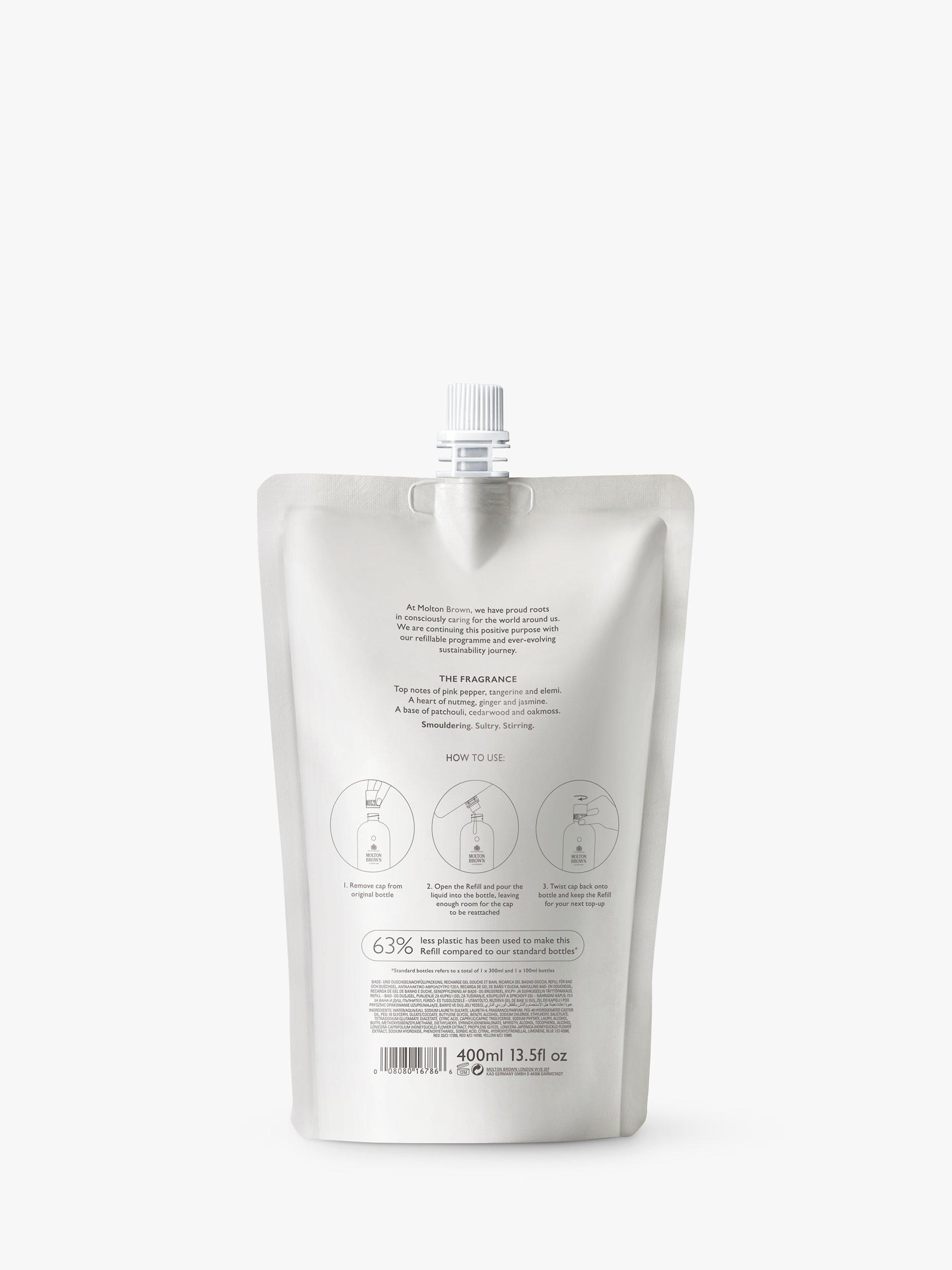 Product image 3 of 3, which shows Molton Brown Fiery Pink Pepper Bath & Shower Gel Refill, 400ml