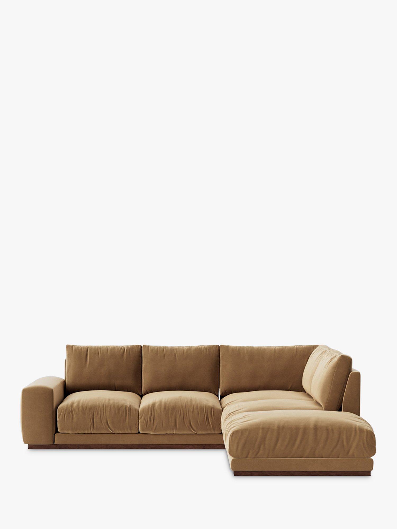 Denver Range, Swoon Denver Grand 4 Seater RHF Corner End Sofa, Biscuit Velvet