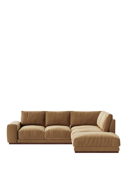 Swoon Denver Grand 4 Seater RHF Corner End Sofa, Biscuit Velvet