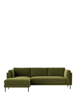 Swoon Munich Grand 4 Seater LHF Chaise End Sofa, Dark Leg, Fern Velvet