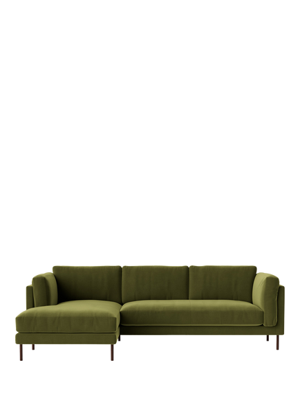 Swoon Munich Grand 4 Seater LHF Chaise End Sofa, Dark Leg, Fern Velvet