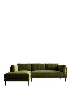 Swoon Munich Grand 4 Seater LHF Chaise End Sofa, Dark Leg - view 2, Fern Velvet