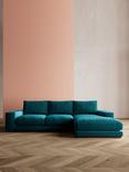 Swoon Denver Grand 4 Seater RHF Corner End Sofa, Kingfisher Velvet