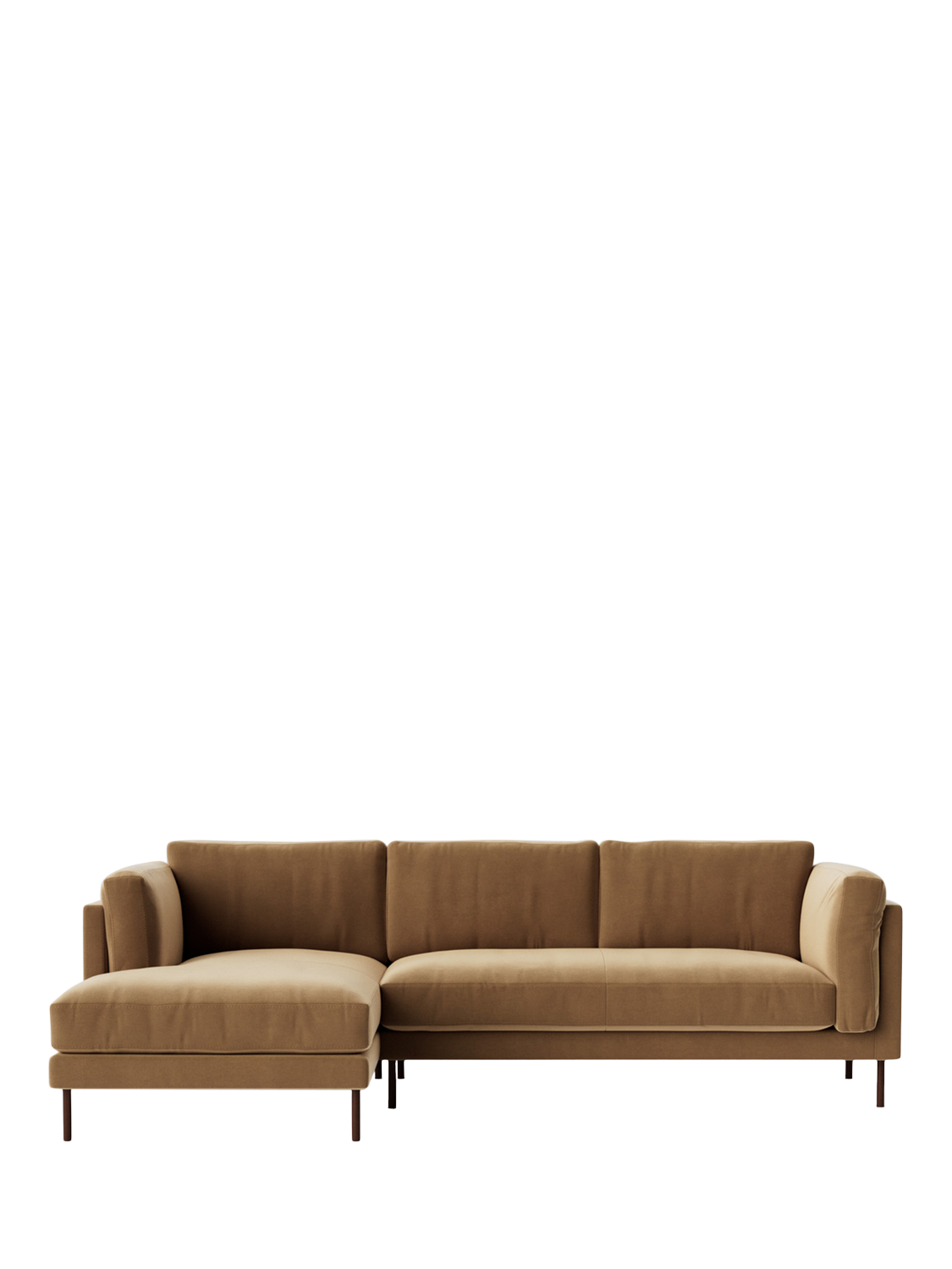Munich Range, Swoon Munich Grand 4 Seater LHF Chaise End Sofa, Dark Leg, Biscuit Velvet