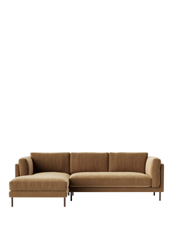 Swoon Munich Grand 4 Seater LHF Chaise End Sofa, Dark Leg, Biscuit Velvet