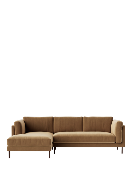 Swoon Munich Grand 4 Seater LHF Chaise End Sofa, Dark Leg, Biscuit Velvet