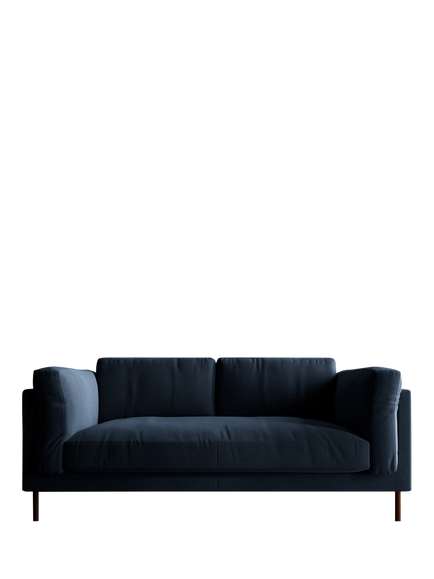 Swoon Munich Medium 2 Seater Sofa, Dark Leg - view 2, Indigo Wool