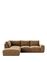 John Lewis Camden 5 Seater Corner Leather Sofa Light Leg Matt Black