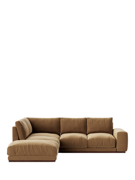 Swoon Denver Grand 4 Seater LHF Corner End Sofa, Biscuit Velvet