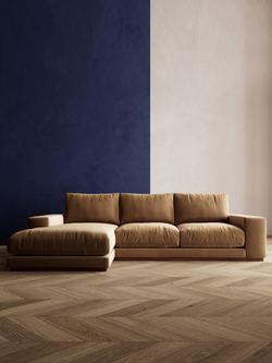 Swoon Denver Grand 4 Seater LHF Corner End Sofa - view 2, Biscuit Velvet