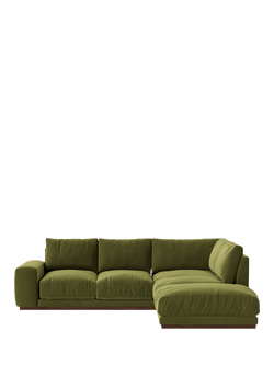 Swoon Denver Grand 4 Seater RHF Corner End Sofa, Fern Velvet