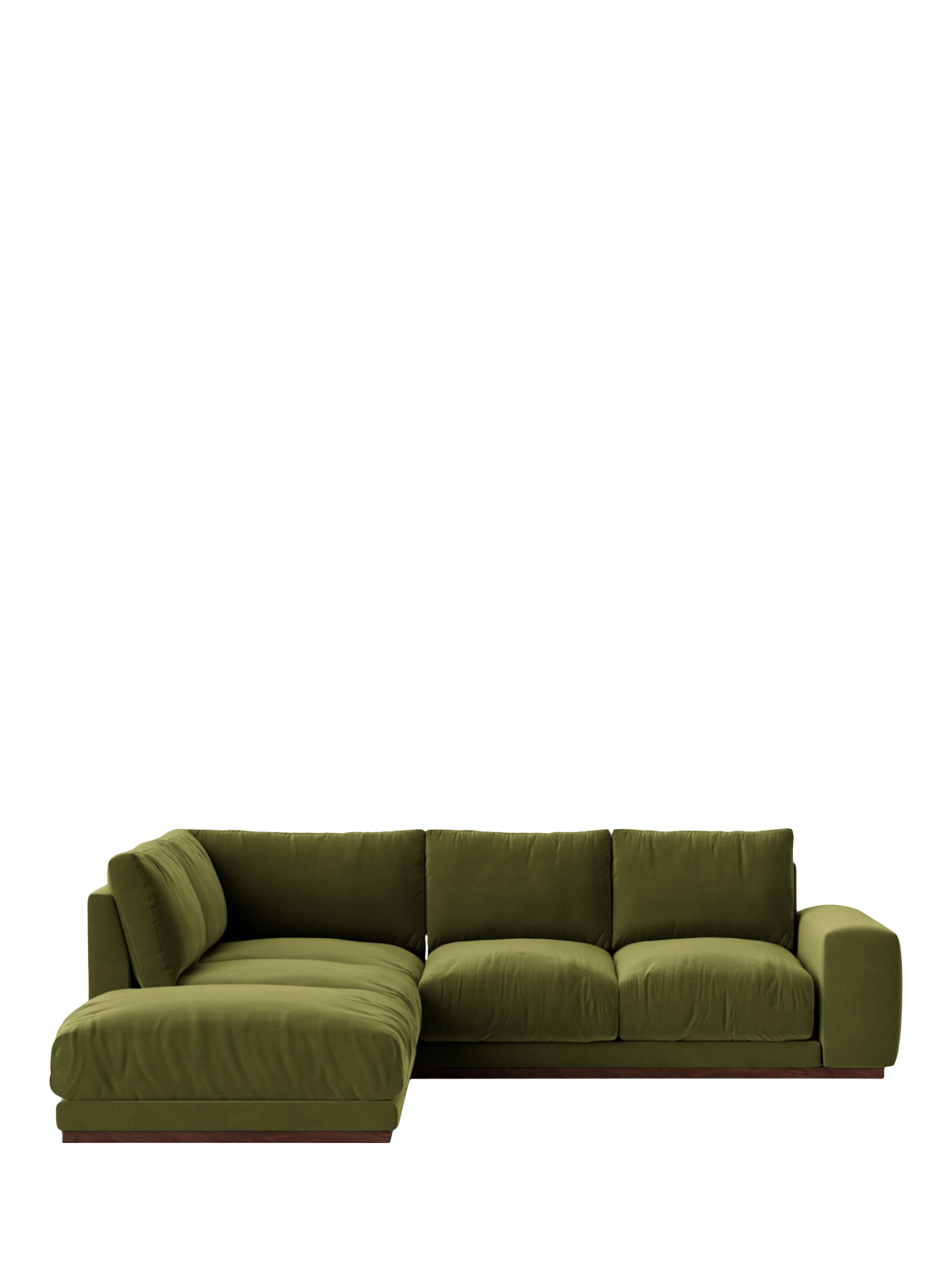 Denver Range, Swoon Denver Grand 4 Seater LHF Corner End Sofa, Fern Velvet