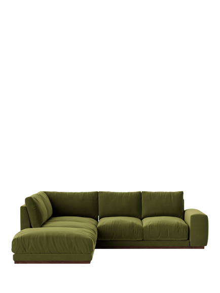 Swoon Denver Grand 4 Seater LHF Corner End Sofa, Fern Velvet