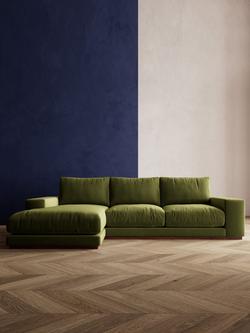 Swoon Denver Grand 4 Seater LHF Corner End Sofa - view 2, Fern Velvet