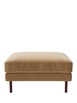 Swoon Munich Ottoman, Dark Leg, Biscuit Velvet