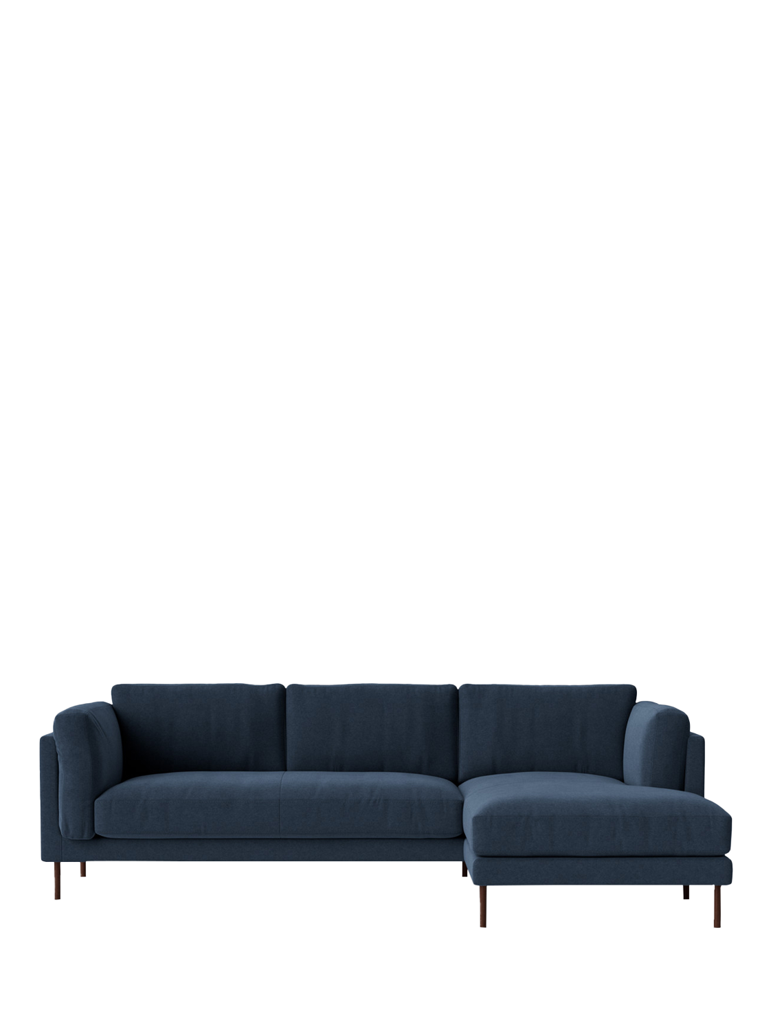 Munich Range, Swoon Munich Grand 4 Seater RHF Chaise End Sofa, Dark Leg, Indigo Wool