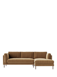Swoon Munich Grand 4 Seater RHF Chaise End Sofa, Dark Leg, Biscuit Velvet