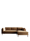 Swoon Munich Grand 4 Seater RHF Chaise End Sofa, Dark Leg, Biscuit Velvet