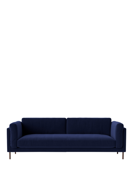 Swoon Munich Large 3 Seater Sofa, Dark Leg, Ink Velvet