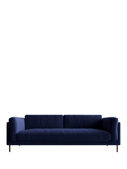 Swoon Munich Large 3 Seater Sofa, Dark Leg - view 2, Ink Velvet