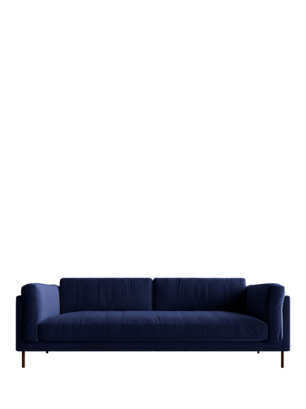 Swoon Munich Large 3 Seater Sofa, Dark Leg - view 2, Ink Velvet