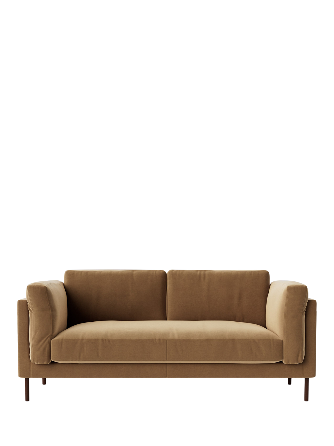 Munich Range, Swoon Munich Medium 2 Seater Sofa, Dark Leg, Biscuit Velvet