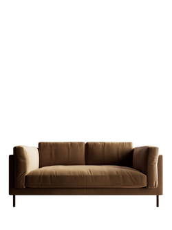 Swoon Munich Medium 2 Seater Sofa, Dark Leg - view 2, Biscuit Velvet